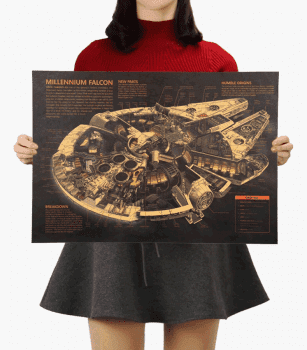 Tie Ler  Plakát Star Wars, Millennium Falcon č. 106, 35.5 x 51 cm