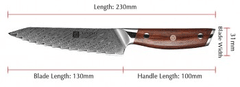 Xinzuo  Víceúčelový nůž nůž 5" XINZUO AIČI 67 vrstev damaškové oceli 
