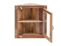 Woodkings  Rohová horní skříňka do koupelny Gautama z recyklovaného dřeva 
