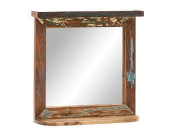 Woodkings  Zrcadlo s poličkou Gautama z recyklovaného dřeva