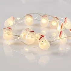 ACA Lightning  LED dekorační girlanda - Santa, teplá bílá barva, 2xAA, 170 cm
