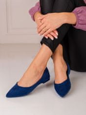 Amiatex Praktické dámské baleríny modré bez podpatku, odstíny modré, 37