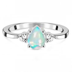 Klenoty Amber Luxusní stříbrný prsten s opálem a topazy With You Velikost: 57