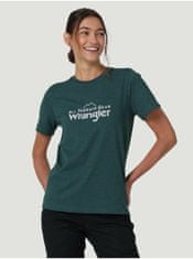 Wrangler Tmavě zelené dámské žíhané tričko Wrangler XS