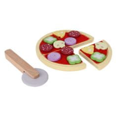 EcoToys Dřevěná pizza na krájení | 17.5 cm