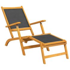 Greatstore Skládací zahradní židle 2 ks masivní akáciové dřevo a textilen