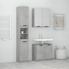 Greatstore 3dílná sada koupelnových skříněk betonově šedá kompozitní dřevo