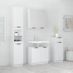 Greatstore 4dílná sada koupelnových skříněk lesklá bílá kompozitní dřevo