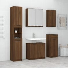 Greatstore 5dílná sada koupelnových skříněk hnědý dub kompozitní dřevo