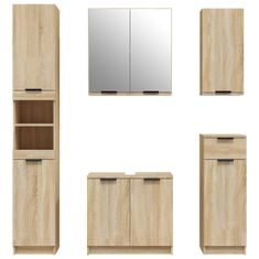Greatstore 5dílná sada koupelnových skříněk dub sonoma kompozitní dřevo