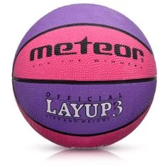 Meteor Basketbalový míč LAYUP vel.3, růžovo-fialový D-362