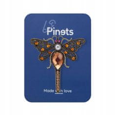 Pinets® Brož zlatá vážka s kubickými zirkony