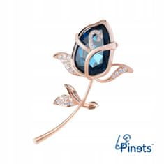 Pinets® Brož pozlacená modrá růže
