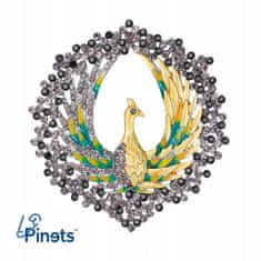 Pinets® Brož kulatý velký páv s kubickou zirkonií