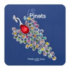 Pinets® Brož pohyblivý stříbrný páv s kubickou zirkonií