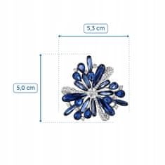Pinets® Brož modrý květ s kubickou zirkonií