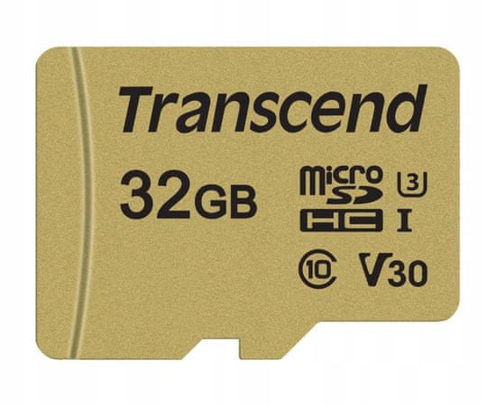 Transcend Paměťová karta microSDHC 500S 32 GB + adaptér