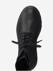 Tamaris Černé kožené kotníkové boty Tamaris 37