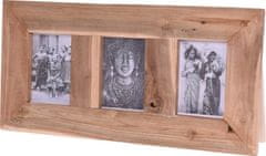 HOMESTYLING Fotorámeček z teakového dřeva na 3 fotky 55 x 28 cm