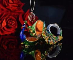 INTEREST Luxusní smaltovaná šperkovnice ve tvaru páva.