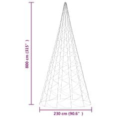 Vidaxl Vánoční stromek na stožár 3 000 teple bílých LED diod 800 cm