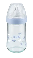 Nuk skleněná kojenecká láhev Natural sense s kontrolou teploty 240ml, 0-6m