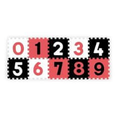 BABY ONO puzzle pěnové číslice 10ks, 6m+ - černá/červená