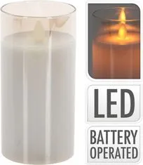 HOMESTYLING LED svíčka skleněná 7,5 x 15 cm teplá bílá