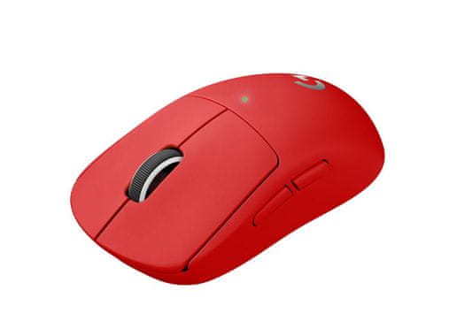 Stylová optická počítačová myš Logitech G Pro X Superlight, červená (910-006784) ultra lehká tichá přesná citlivost DPI 100 25600 senzor HERO 25K Lightspeed technologie bezdrátové připojení