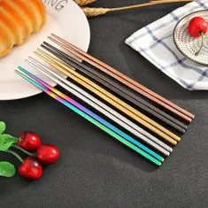 Northix Hůlky / Chopsticks z nerezové oceli - vícebarevné 