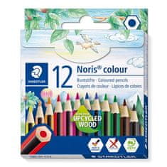 Staedtler Barevné pastelky "Noris Colour 185", 12 různých barev, šestihranné, krátké, 185 01 C12