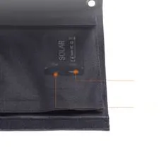 Choetech SC005 cestovní solární nabíječka 2x USB 22W (82 x 24 cm), černá