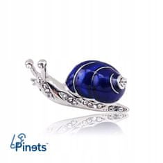 Pinets® Brož Stříbrno-modrý šnek
