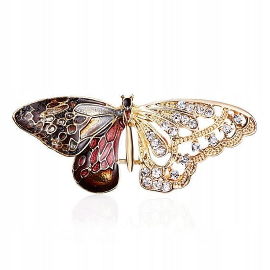 Pinets® Brož zlato-červený motýl
