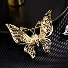 Brož motýl, pozlacený 14karátovým zlatem