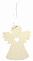 Anděl Přerov Dřevěný anděl závěsný 8 cm, bílý