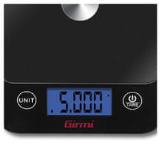 Girmi Kuchyňská váha , PS2500, elektronická, podsvícený displej, funkce Tare, 3 x AAA, 1,5 V