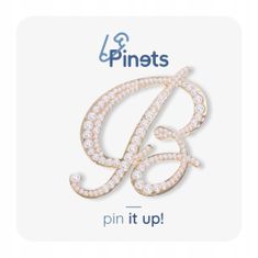 Pinets® Brož zlaté písmeno B s perlami