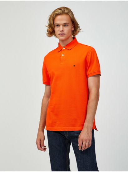 Tommy Hilfiger Oranžové pánské polo tričko Tommy Hilfiger