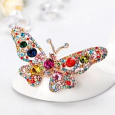 Pinets® Brož motýl s barevnými kubickými zirkony