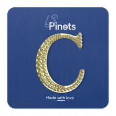 Pinets® Brož zlaté písmeno C s perlami