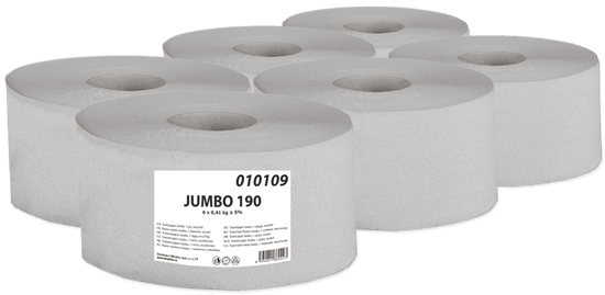 Primasoft  Jumbo toaletní papír 230 mm, 1 vrstva, recykl, návin 180 m - 6 ks