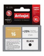 ActiveJet Inkoust AL-16N, alternativa Lexmark 16, 15ml černý 
