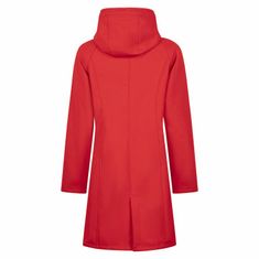 ZOSO červená dlouhá softshellová bunda s nápisy a kapucí Velikost: XL