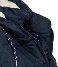 Brave Soul Stylová prošívaná teplá dámská vesta s kapucí z umělé kožešiny pro volný čas v přechodném období jaro, podzim. Přední zip a 2 boční kapsy., dark navy, S/36