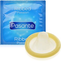 XSARA Pasante ribbed – kondom zesilující příjemný prožitek 1 kus – pss 1080ra