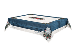 Dům Vánoc Vánoční ubrus s motivem Pohodové Vánoce modrý 140x140 cm