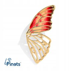 Pinets® Brož motýlí křídlo pozlacené 24karátovým zlatem