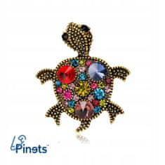 Pinets® Brož želva s barevnými kubickými zirkony