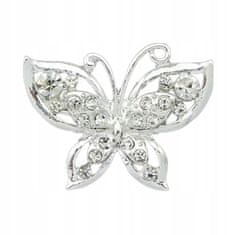 Pinets® Brož stříbrný motýl s kubickou zirkonií